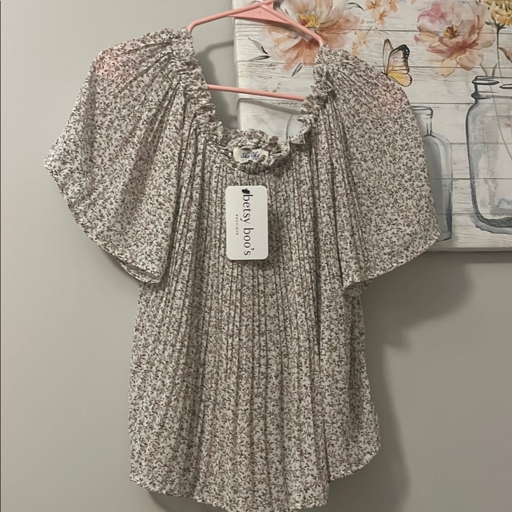 She + Sky floral off the shoulder top
